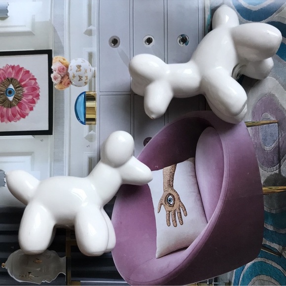 Little white Balloon Dog Salt + Pepper Shakers EUC whimsical - Picture 6 of 16